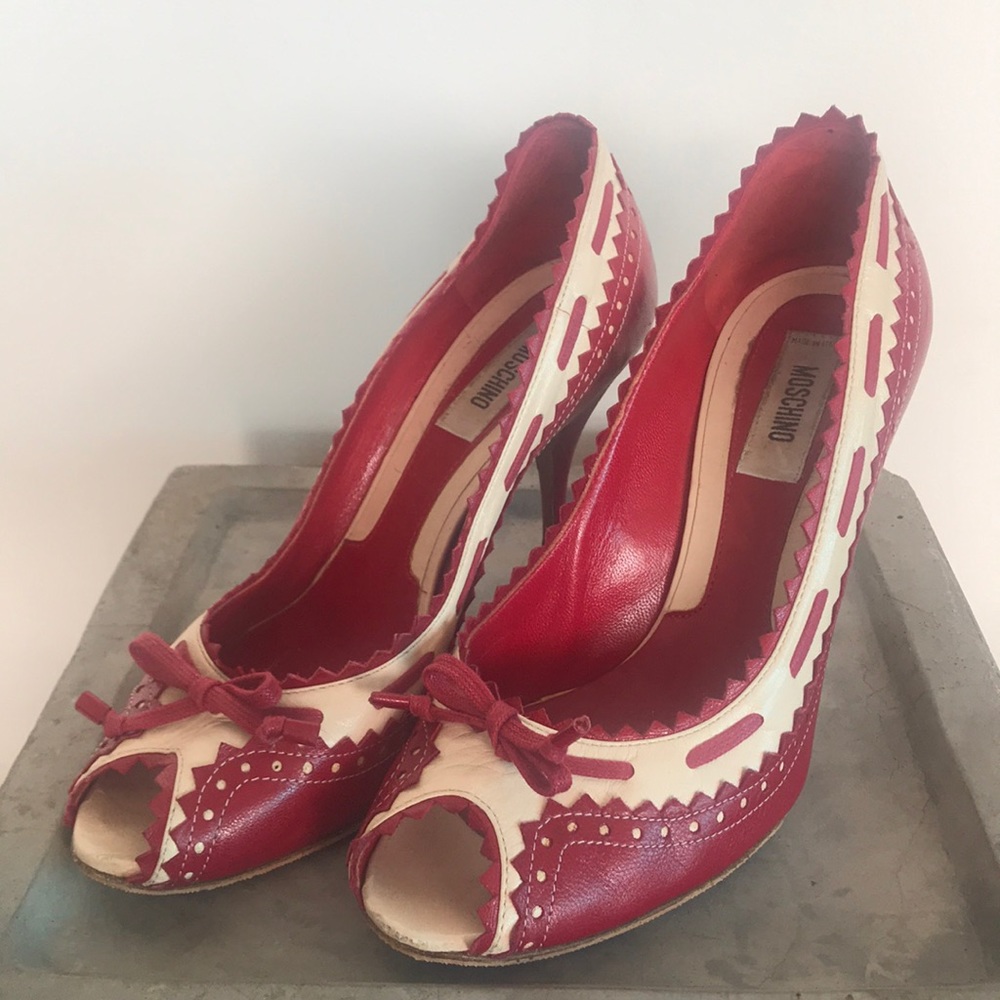 Moschino Red Peep Toe Pump